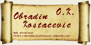 Obradin Kostačević vizit kartica